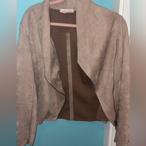 Philosophy Taupe Faux Suede Jacket